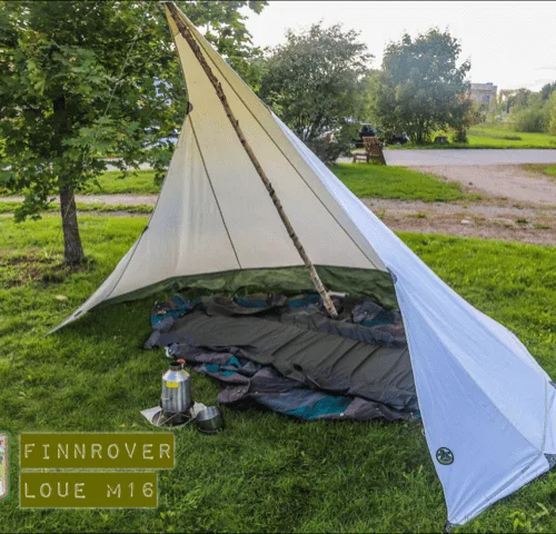 Loue M64 nylon Taffeta 2 person openfire shelter by Finnrover