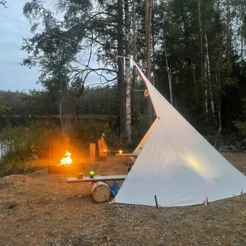 Loue M64 nylon Taffeta 2 person openfire shelter by Finnrover