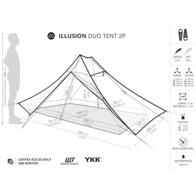 Ultralight Teltta kahdelle hengelle Illusion Duo Ultralight Tent | LITEWAY - Image 7