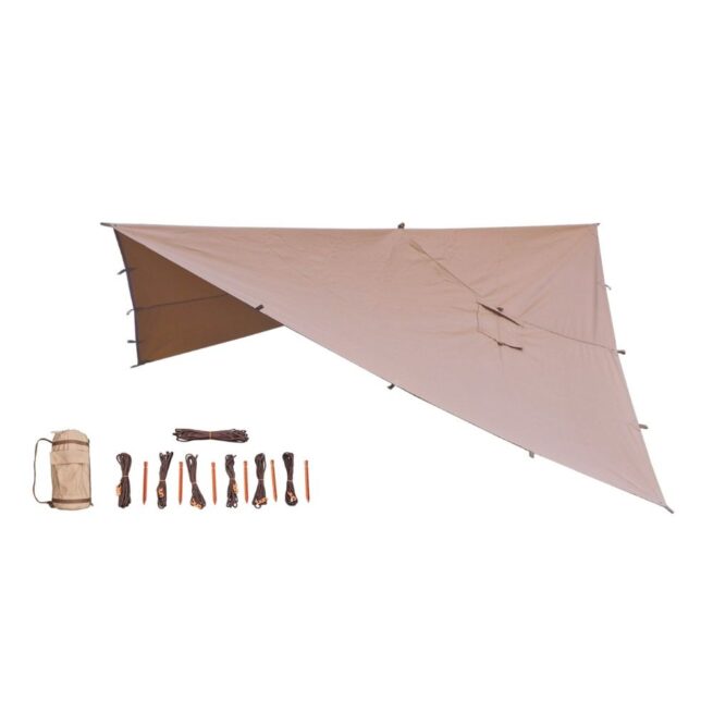 Puuvilla-polyesteri tarppi hormiläpiviennillä HOT Tarp 3x3 | Bushmen - Image 10